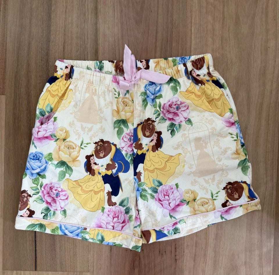 Peter Alexander Disney Beauty & The Beast Plush Shortie Pj Set Size 12 + PJ Bag - image 3 of 4