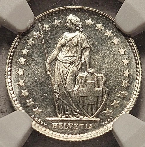 Switzerland, 1/2 Franc, 1953B, NGC MS 63, Frosty Choice BU, .0671 Ounce Silver