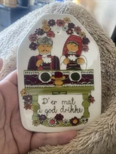 Figgjo Flint FF Turi Design Folklore Wall Plaque Made in Norway 6x4