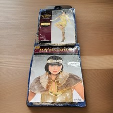 Roaring 20  s Champagne Flapper Dress Adult Standard Gold With Capelet Halloween