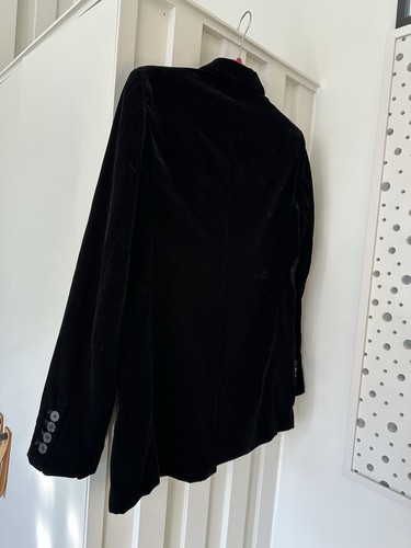 NUEVO Abrigo Blazer Chaqueta Zara Doble Pecho Terciopelo Negro Talla Pequeña £69.99 Nuevo con Etiquetas - Imagen 10 de 15