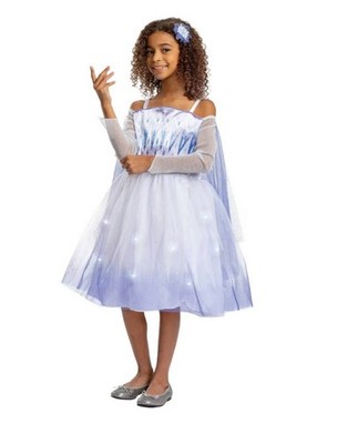 Disguise Disney Frozen Elsa Deluxe Light Up Halloween Costume Dress Headpiece