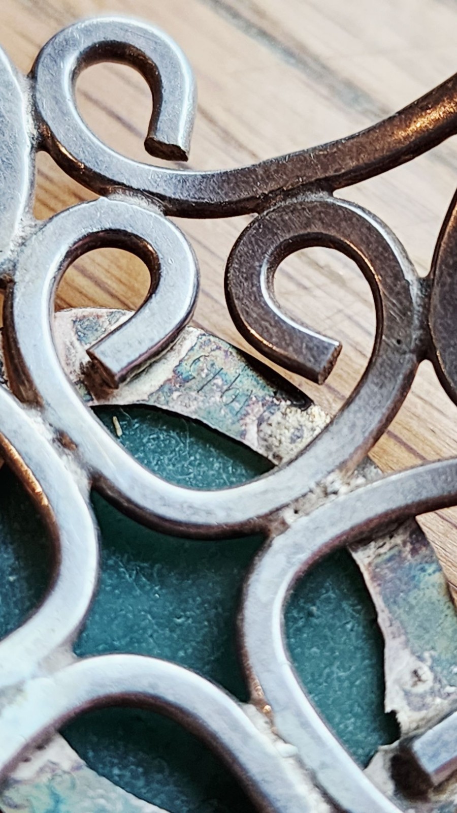 Sterling Silver Ornate Scrollwork Cuff Bracelet W… - image 7