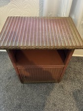 Lloyd Loom Bedside Table Gold Detail Vintage