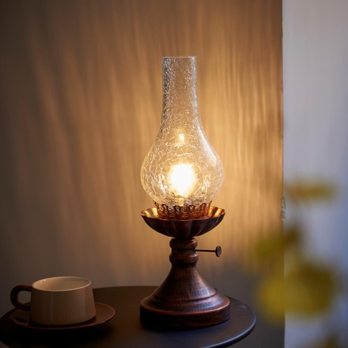 Vintage Table lamp Antique Rustic Farmhouse Desk Lamps Western Victorian Crac... - Picture 2 of 9
