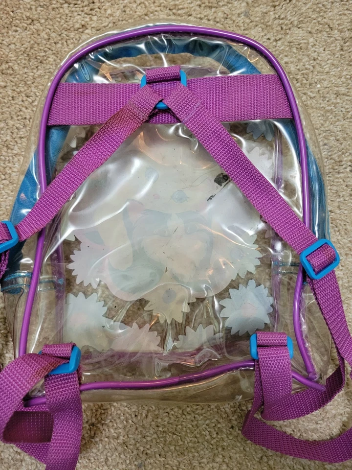 Mini mochila transparente vintage LISA FRANK años 90 gatitos de colección Foto 4 de 4