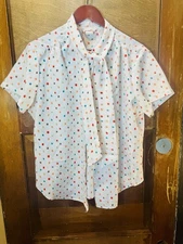 Luara Mae Vintage 80s Fun Top Tie Neck