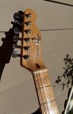 1986 Squier Bullet MIJ E6 Stratocaster Black w/ Flame Maple Neck, Stunning!