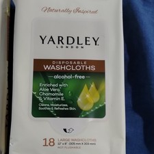 Yardley London alkoholfreie große Waschlappen Aloe Vera Kamille Vitamin E 18ct
