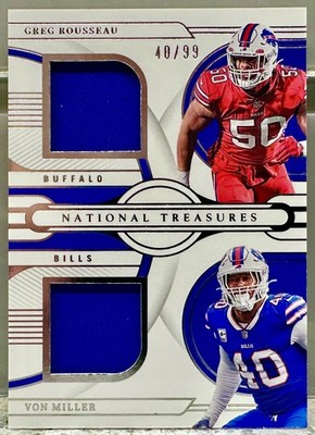 JERSEY NUMBER MATCH! 2022 National Treasures Von Miller /Rousseau 40/99! JERSEY!