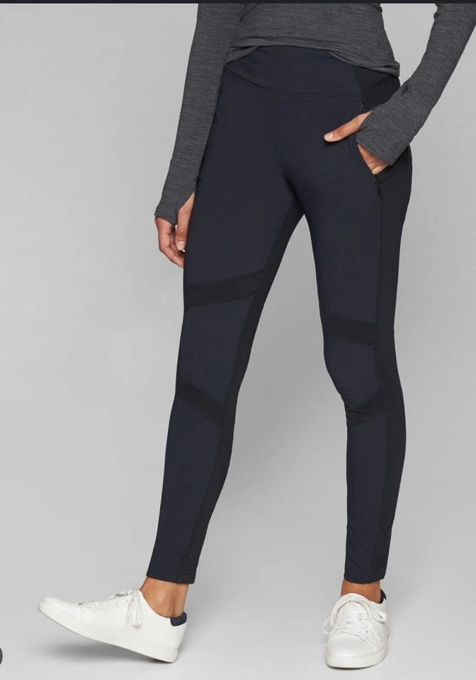 Athleta синий Highline гибридный лодыжки туго брюки женщин размер 4 миниатюрный карман на молнии - Изображение 2 из 4