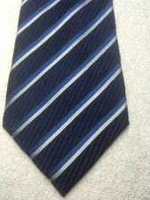 GEOFFREY BEENE MENS TIE NAVY BLUE WITH BLUE STRIPES 4 X 61