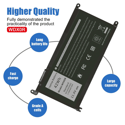 🧡LOT 1-100x WDX0R WDXOR Battery For Dell Inspiron 13 5368 5378 5379 7368 7378 - Picture 8 of 19