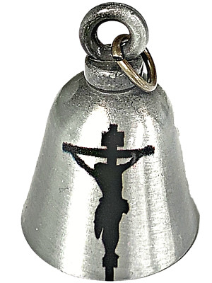 Crucifix Motorcycle 'Evil Spirits' Biker Guard Bell. Gun Metal Bell