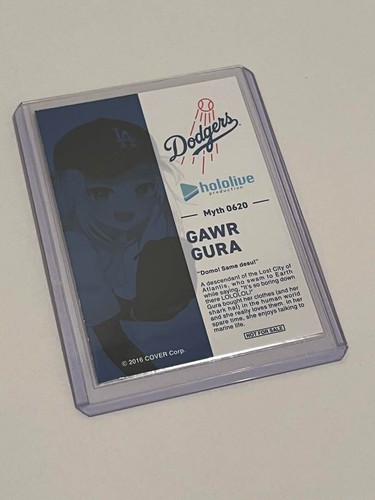 2024 Dodgers x Hololive Night Gawr Gura Myth 0620 Cover Corp Baseball Near Mint - Picture 2 of 12