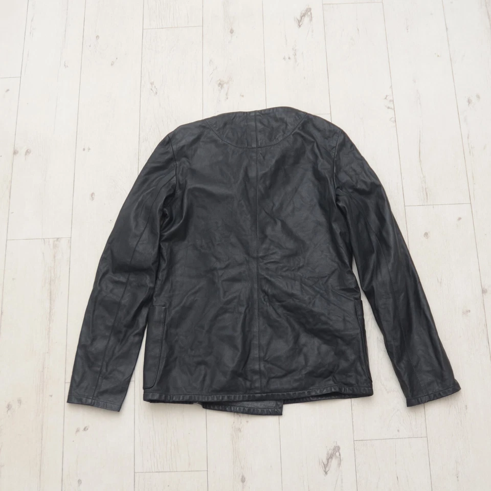 Chaqueta de cuero negra AKRIS Punto EE. UU. 4 / F 36 / D 34 100 % forro de lana napa cordero Foto 4 de 4