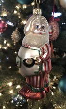 Glass Chef Santa Christmas Ornament