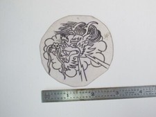 vtg 1960s 70s Tattoo Flash acetate stencil Dragon and Lightning Bolts SN1
