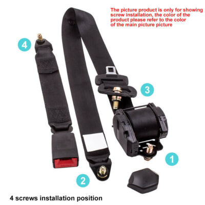 2 Set Universal Car Seat Belt 3 Point Retractable Car Safety Belt Automatic Car Front Seat Safety Belt Strap Buckle Kit Adjustable Grey