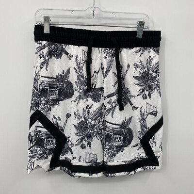 Jordan Nike Shorts Dri Fit Printed White Diamond FV8614-100 Size M Mens 