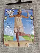 Costume Gatsby Girl Womens Dress And Hat Only Size Adult 6-12 From Rasta Imposta