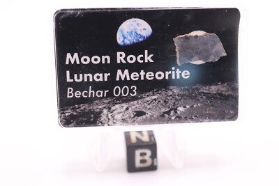 Meteorite moon box lunar display Bechar 003 ultra thin slice