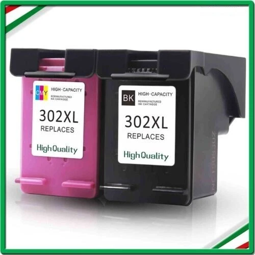 ✅ KIT 2 CARTUCCE COMPATIBILI HP 302 XL NERO+COLORE STAMPANTE DESKJET 3830 3832 ✅