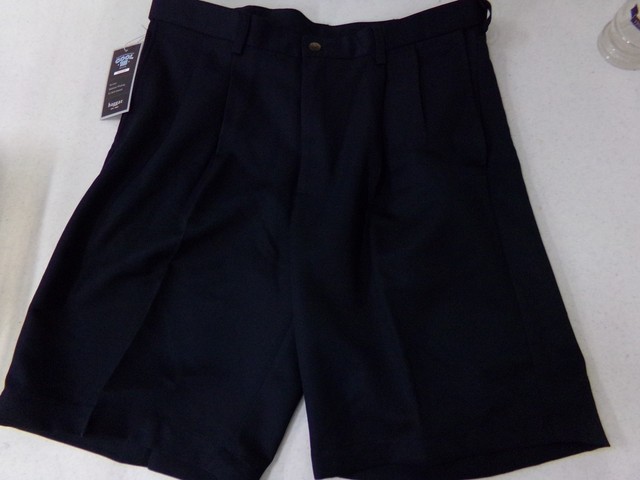 Haggar Cool 18 Navy Blue Double Pleated 