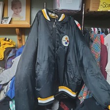 Vintage 90s Pittsburgh Steelers Reversible Full Jacket With Back Spell Out XL