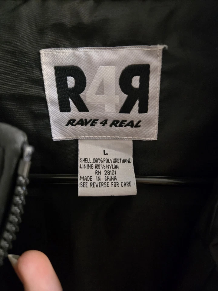 Chaleco acolchado vintage de finales de los 90 Y2k R4R New York negro Rave Hip Hop Foto 2 de 4