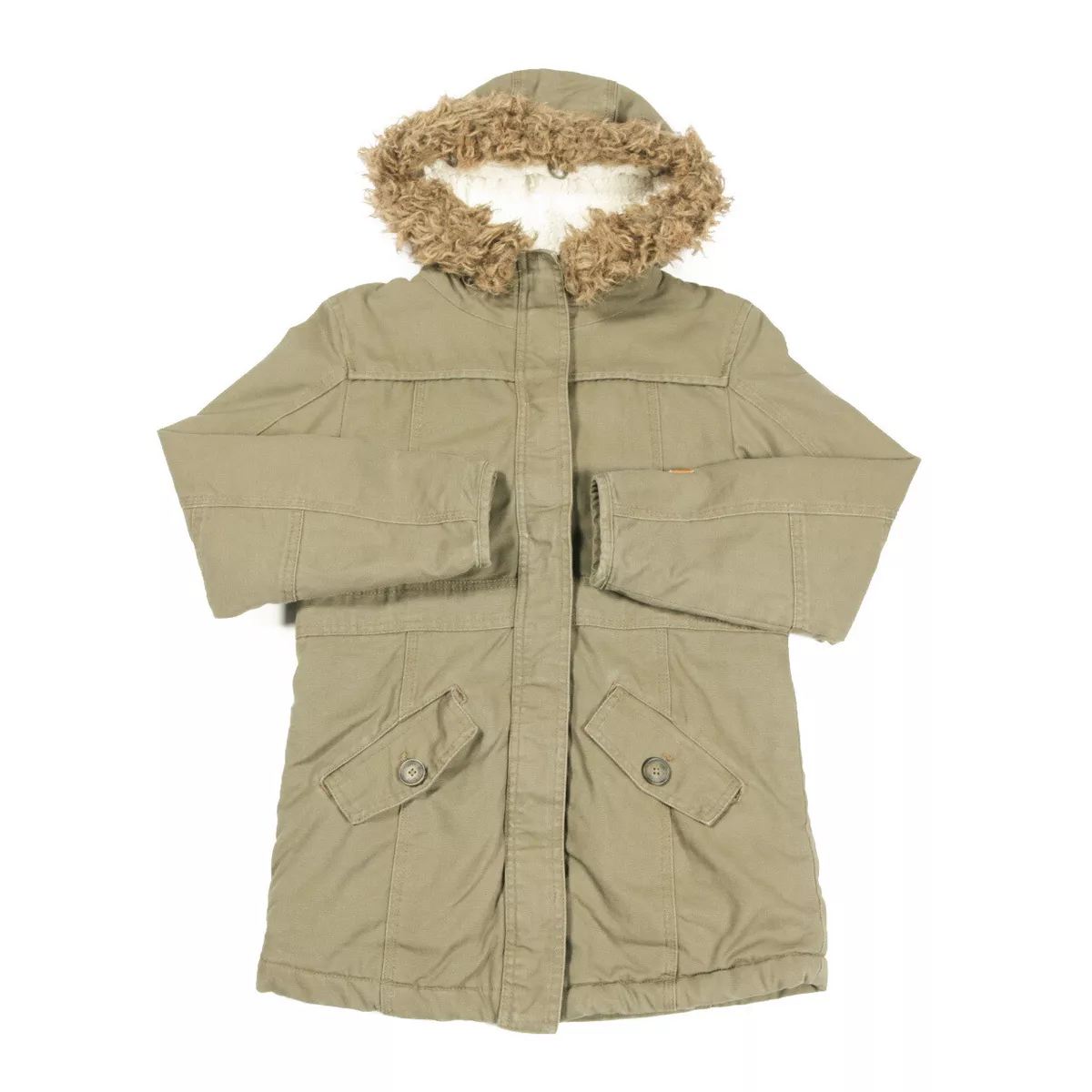 CARHARTT Parka Jacket Fleece Lined Girl s L Coat jacket Work Fur Hood Hooded