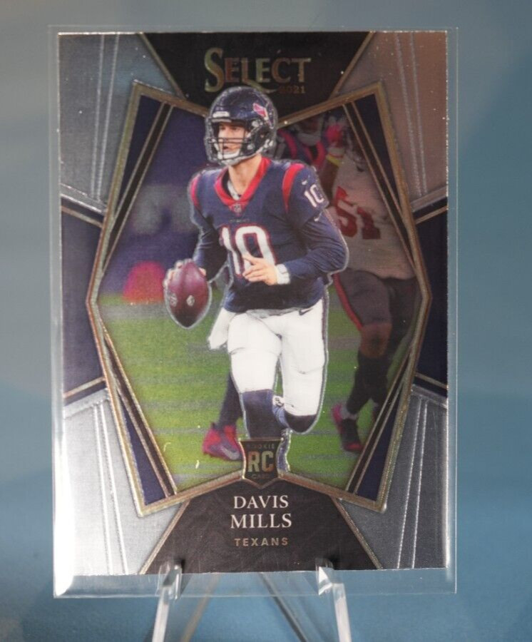 2021 Select Davis Mills Silver Premier Level Prizm Rookie RC #165 Texans Q33