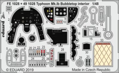 1/48 Eduard #FE1028 Typhoon Mk.Ib Bubbletop Zoom Details for Hasegawa Kit