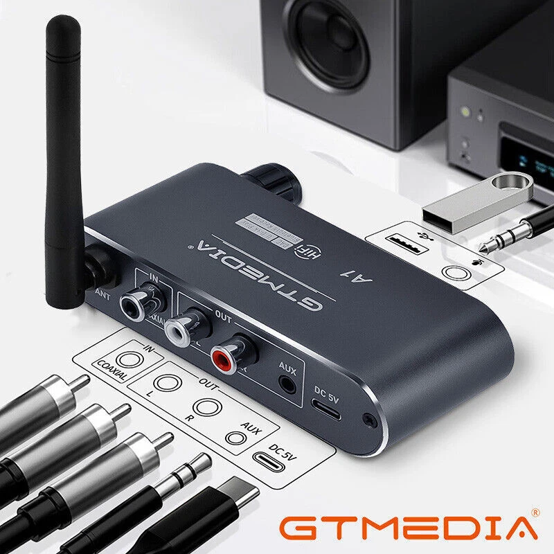 Bluetooth 5.2 Audio Adapter Receiver HiFi Receiver Music MIC with Remote - Image 2 of 4