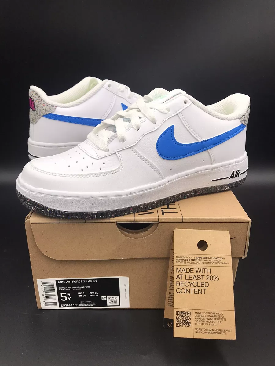 Nike Boys Air Force 1 LV8 2 - Basketball Shoes Light Photo Blue/White Size 06.0