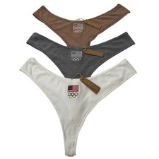 SKIMS Soft Lounge Dipped Thong Team USA Lot 3 White Sienna Heather Gray 3X