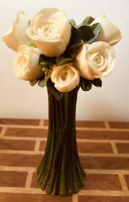 Ibis & Orchid White Rose 6'' Candle Holder