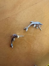 Jumping Dolphin Vintage 90s sterling silver Stud Earrings