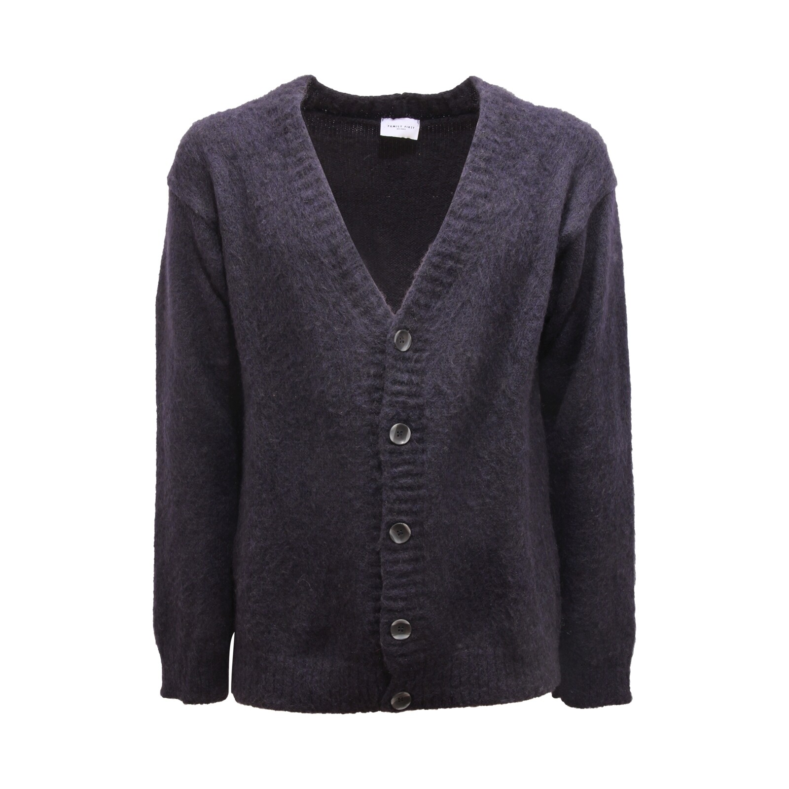 8665AV КАРДИГАН UOMO FAMILY FIRST MILANO МУЖСКОЙ СВИТЕР ИЗ СМЕСИ ШЕРСТИ СИНИЙ