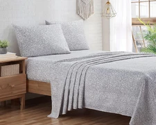 - Queen Size Sheet Set, 4-Piece Boho Floral Damask Patterned Bedding, Soft & Wri