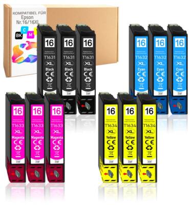 12x Druckerpatronen kompatibel mit Epson WorkForce WF-2510WF F-2010W