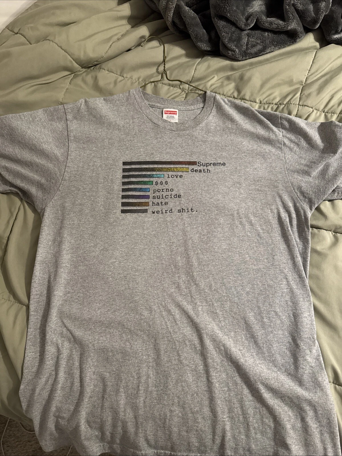 T shirt Supreme Death Love bar graphique taille L