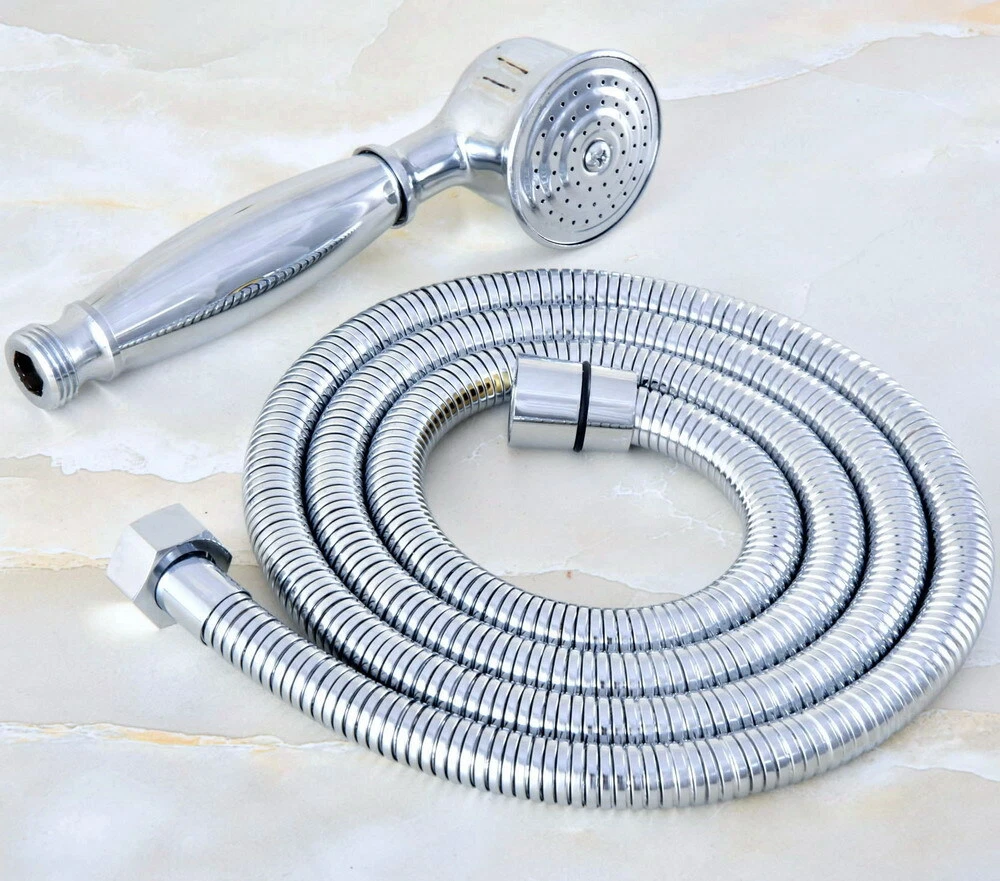 Silver Chrome Hand Held Shower Spray Head + 59" (1500mm) Shower Hose Pipe 2hh023
Opens in a new wind