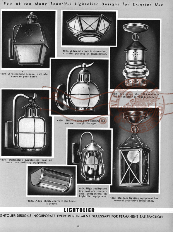 Lightolier (1936) CATALOG Home Lighting Fixtures Pendant Sconse