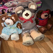 Vtg 80's Xavier Roberts DUDLEY FURSKINS Limited Edition 22" Stuffed Bears Lot