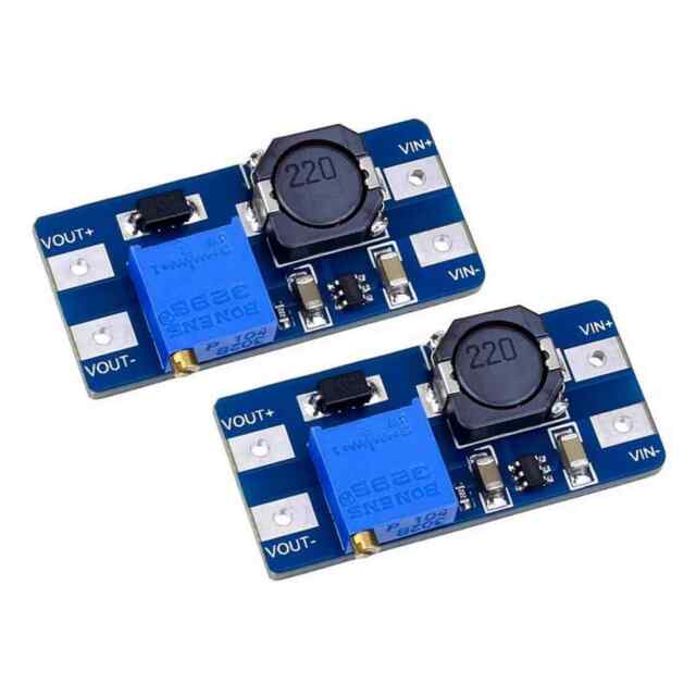 MT3608 Step-Up Adjustable DC-DC Switching Boost Converter - Pack of 2
