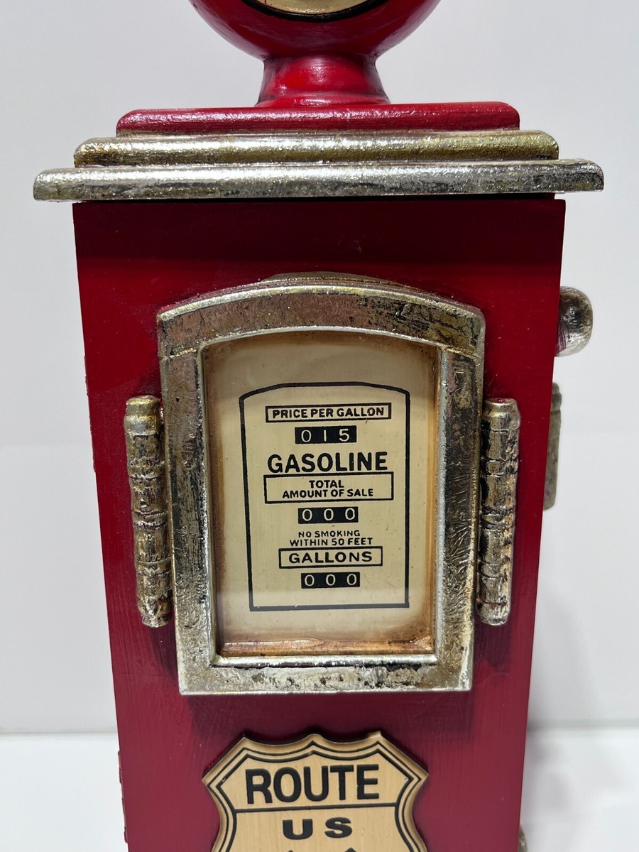 Route 66 USA Vintage Wood Gas Pump (Key Cabinet