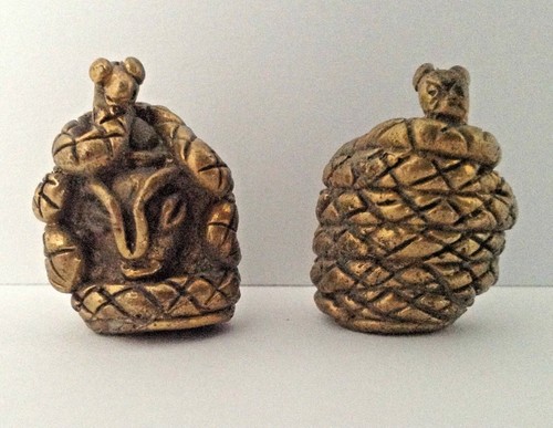 Statuette figurine en laiton amulette BOUDDHA COBRA DIVINITE Thaïlande b152 - Picture 3 of 4