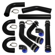 3.0" 76mm 8Pcs Universal Turbo Intercooler Pipe Kit With Silicone Hose Clamps BK