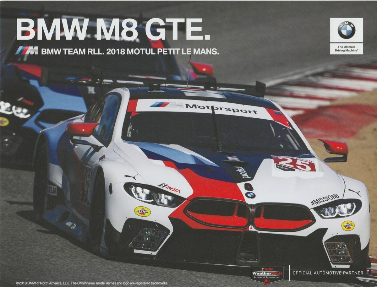 2018 Rahal Letterman Lanigan BMW M8 GTE GTLM signed Petit Le Mans